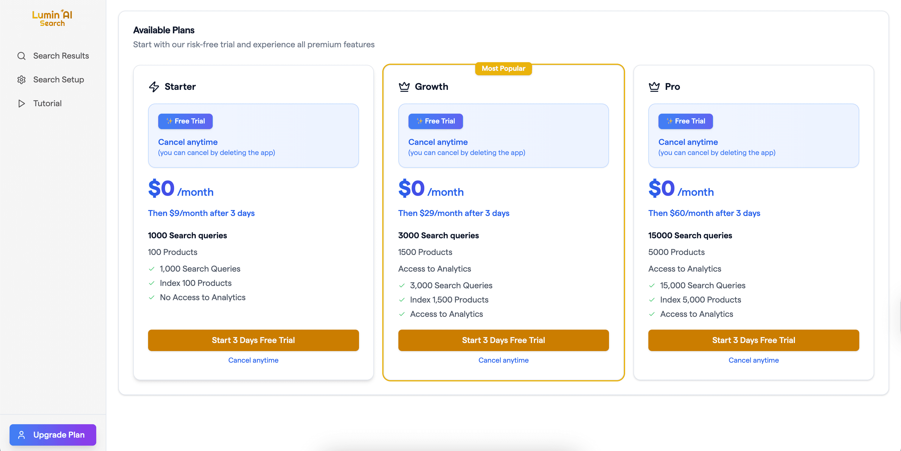 Fourth Project image Lumin Search